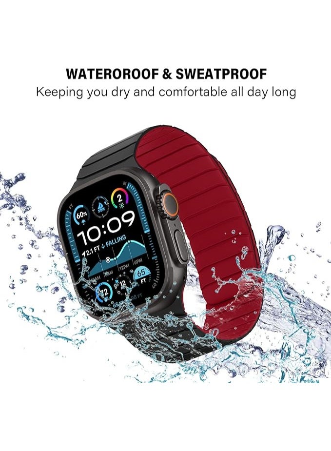 TEMPO Magnetic Silicone Bands Compatible with Apple Watch 49mm 46mm 45mm 44mm 42mm Soft Silicone Replacement Loop Wristband for iWatch Ultra 4 3 2 1 SE Series 12 11 10 9 8 7 6 5 4 3 - Image 3